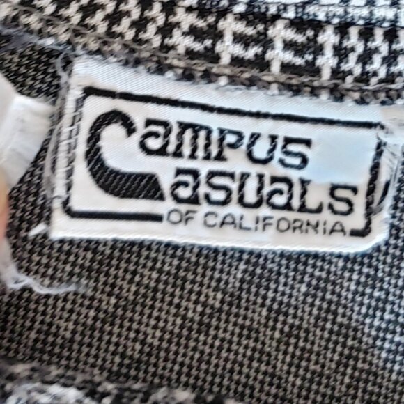 Campus Casuals VtgHoundstooth Vest With Button Accents & Pockets Blk/wht Small - Picture 3 of 12